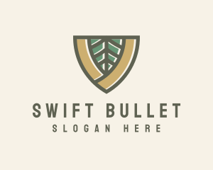 Botanical Leaf Shield  logo design