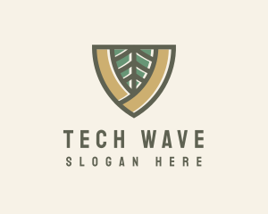 Botanical Leaf Shield  logo design