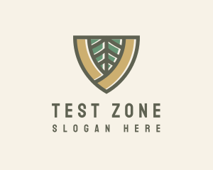 Botanical Leaf Shield  logo design