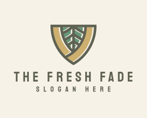 Botanical Leaf Shield  logo design