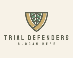 Botanical Leaf Shield  logo design