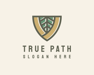 Botanical Leaf Shield  logo design