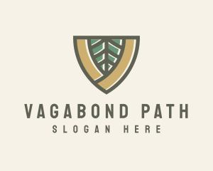 Botanical Leaf Shield  logo design