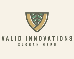 Botanical Leaf Shield  logo design