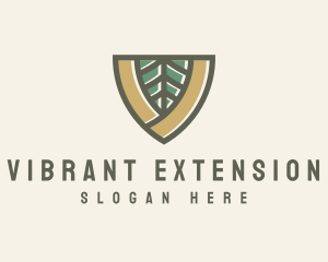 Botanical Leaf Shield  logo design