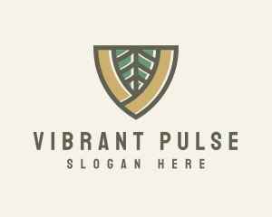 Botanical Leaf Shield  logo design