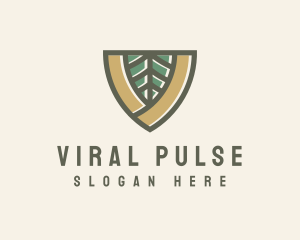 Botanical Leaf Shield  logo design