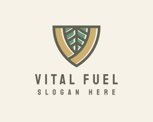 Botanical Leaf Shield  logo design