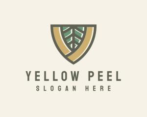 Botanical Leaf Shield  logo design