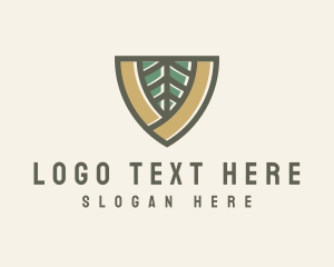 Shield - Botanical Leaf Shield logo design
