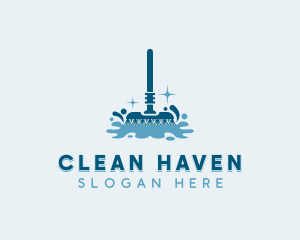 Mop Sanitation Cleaning logo design