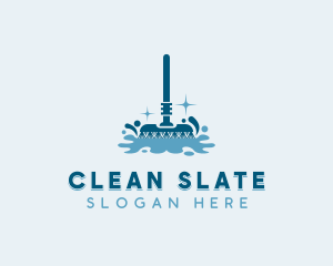 Mop Sanitation Cleaning logo design