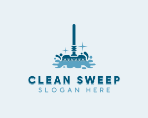 Mop Sanitation Cleaning logo design