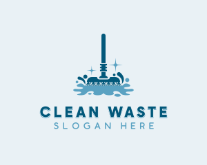 Mop Sanitation Cleaning logo design