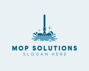 Mop Sanitation Cleaning logo design