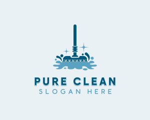 Mop Sanitation Cleaning logo design
