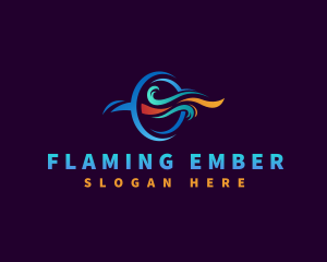 Cooling Burn Heating Ventilation logo design