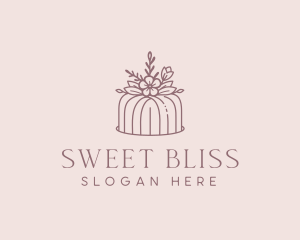 Wedding Floral Cake logo design