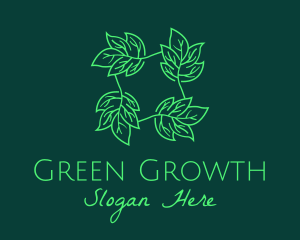 Green Leaves Herb logo design