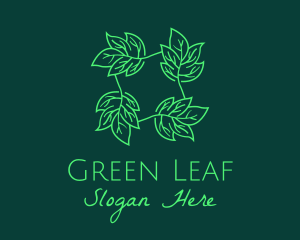 Green Leaves Herb logo design