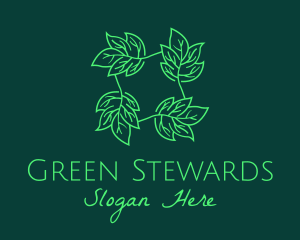 Green Leaves Herb logo design