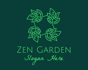 Green Leaves Herb logo design