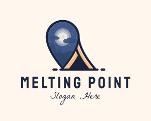 Outdoor Camping Location Pin logo design