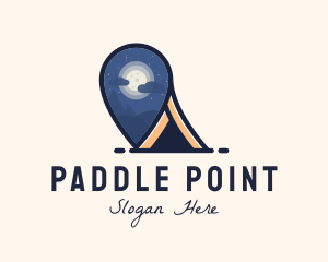 Outdoor Camping Location Pin logo design