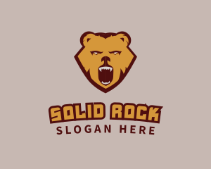 Wild Grizzly Bear Logo