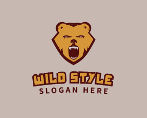 Wild Grizzly Bear logo design