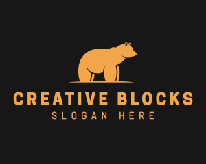 Gold Bear Animal logo design