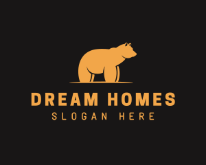 Gold Bear Animal logo