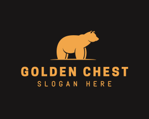 Gold Bear Animal logo design