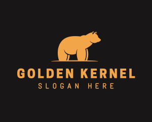 Gold Bear Animal logo design