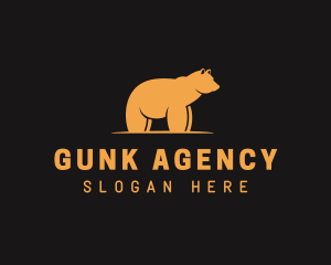 Gold Bear Animal logo design