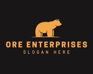 Gold Bear Animal logo design