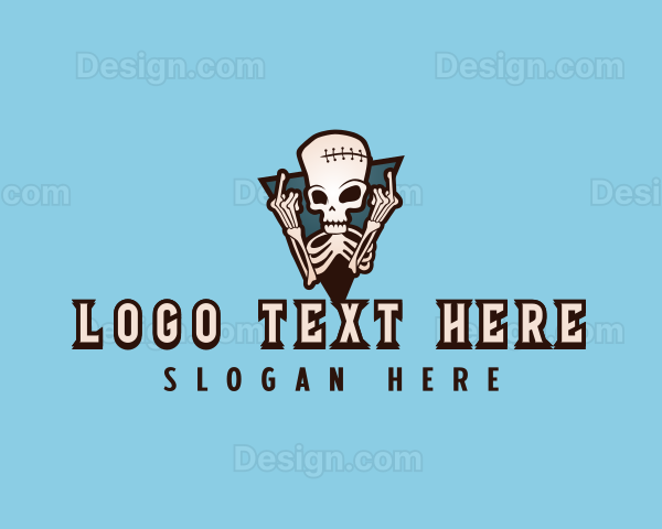 Naughty Cursing Skeleton Logo