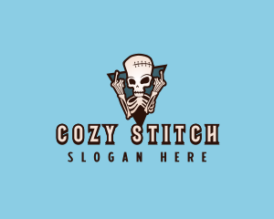 Naughty Cursing Skeleton  logo design