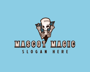 Naughty Cursing Skeleton  logo design