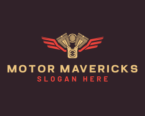 Wing Motor Engine logo design