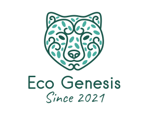 Green Eco Bear logo design