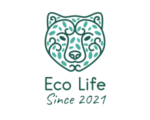 Green Eco Bear logo design