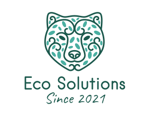 Green Eco Bear logo design