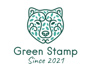 Green Eco Bear logo design