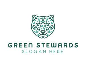 Green Eco Bear logo design