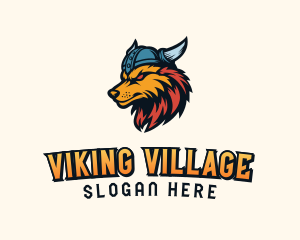 Gaming Wolf Viking logo design