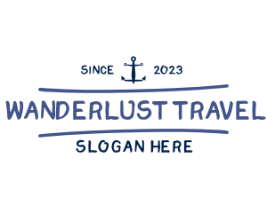 Nautical Anchor Wordmark Logo