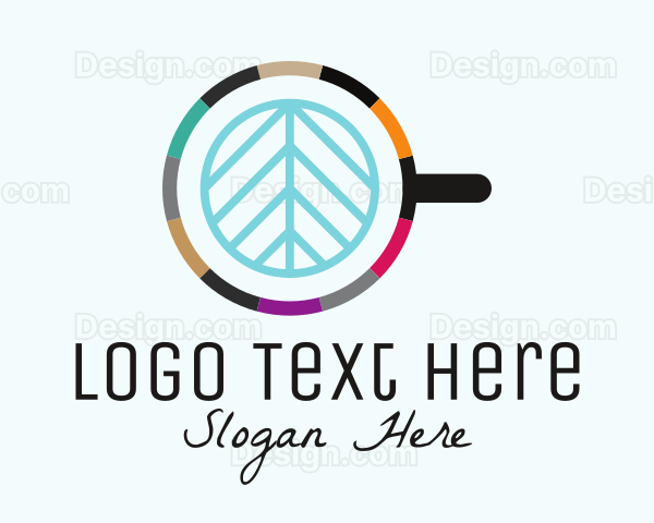 Organic Leaf Coffee Latte Logo