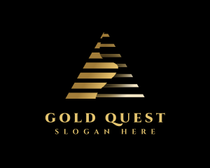 Gold Abstract Pyramid logo design