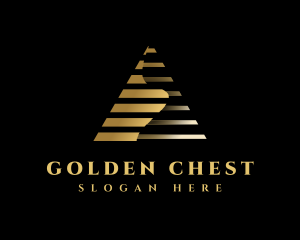 Gold Abstract Pyramid logo design